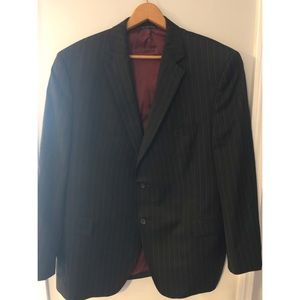 Black pinstripe jacket suit